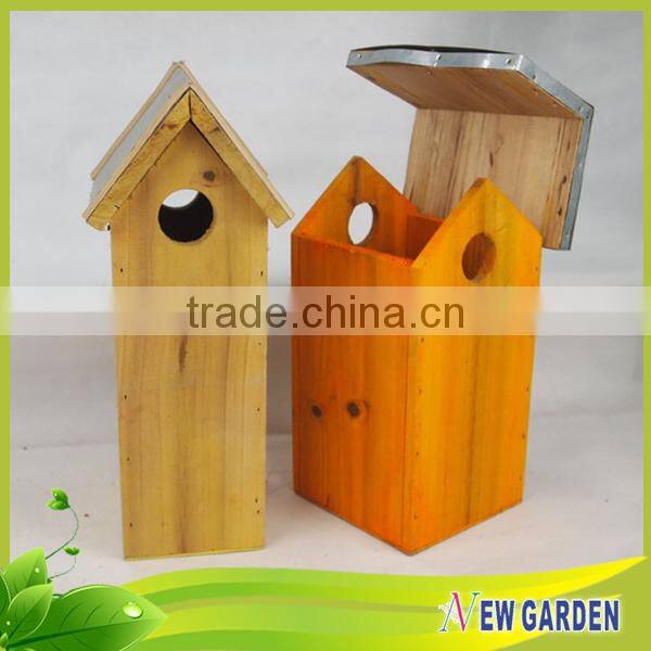 Good Services Cheap Square Orange Wooden Plant Pot Cover