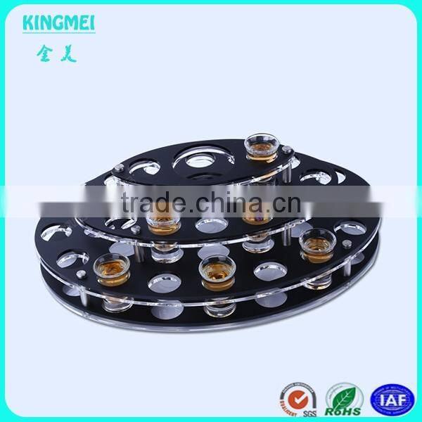 High quality round shape acrylic wine rack beer cup stand holder & balck wine display stand