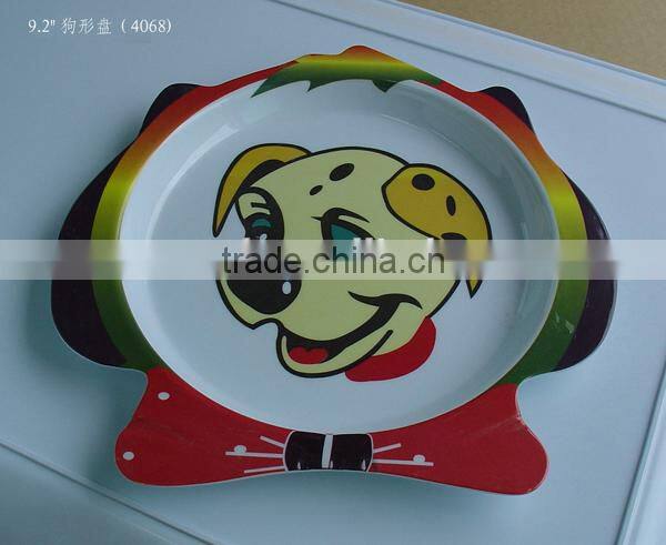 Factory price fancy dog shape cheap melamine dog water bowl
