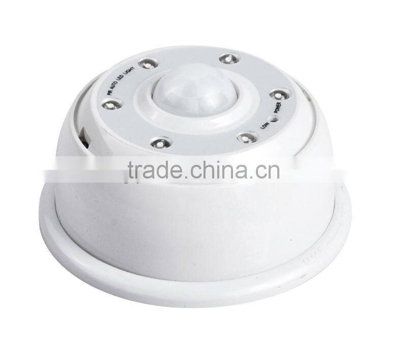wireless white 6 led pir motion sensor light
