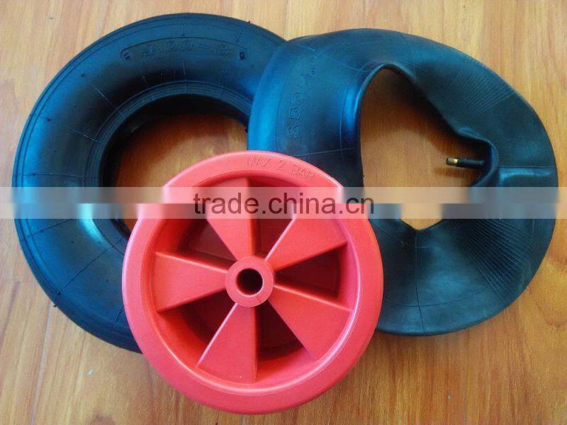 Garden wheelbarrow wheel 3.50-6 with plastic rim