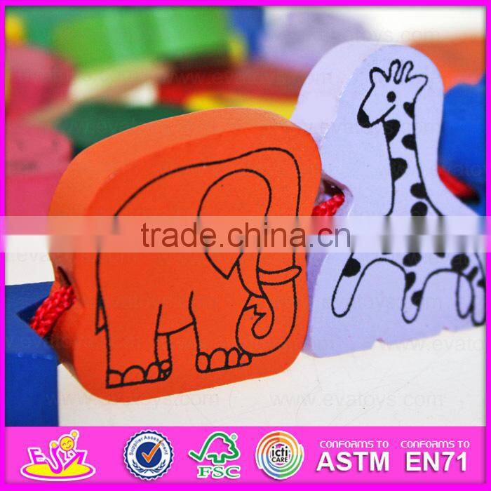 2015 Wholesale Novelty kids wooden threading toy,Creative children wooden toy threading,Wooden Threading Educational Toy W11E040