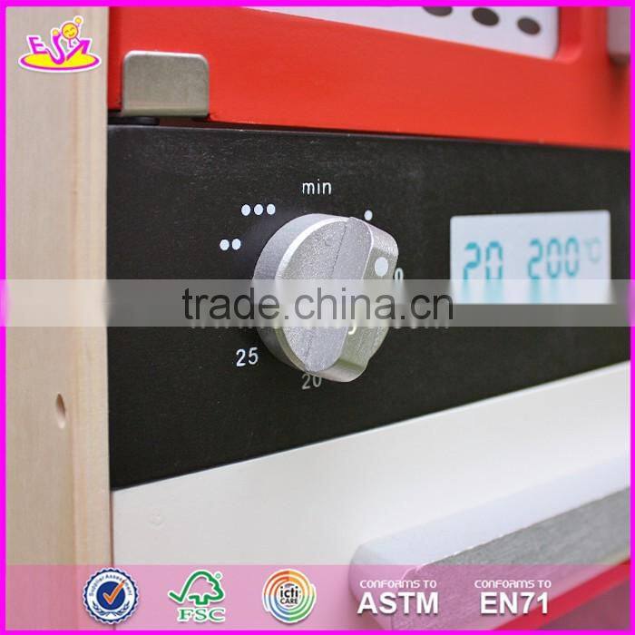 2017 New design red kids pretend play wooden kitchen toy W10C211