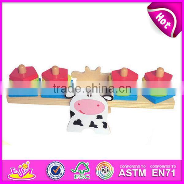 2015 New and popular Wooden balance baby toy,Colorful baby wooden educational toy,Funny play wooden balance game toy W11F001