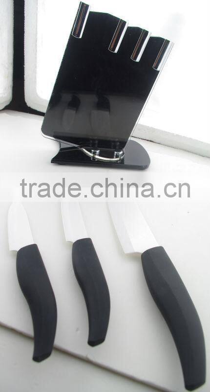 4pcs ceramic knife set with acrylic block