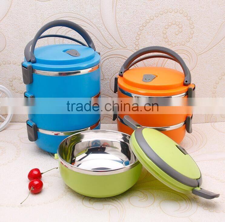 stainless steel camping 3 compartment lunch box