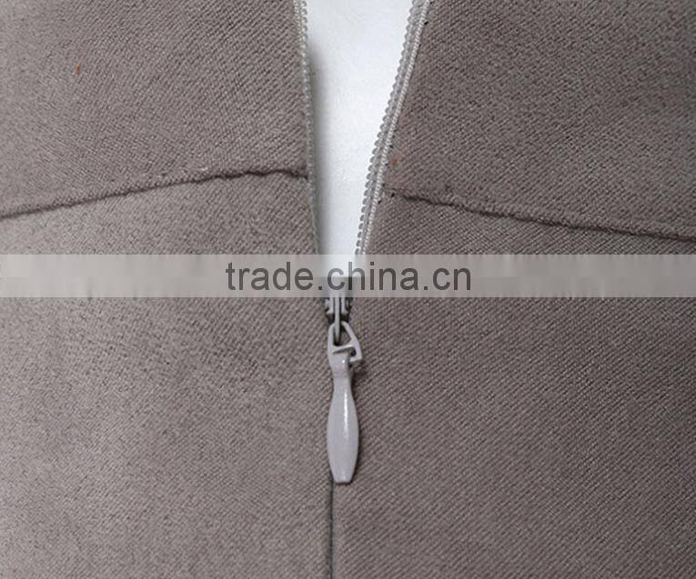 Newest Women's High Street Fashion Designe Sexy Grey Bandage Skirt