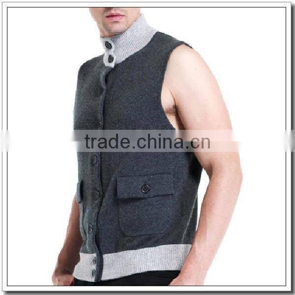 Men's sleeveless cashmere cardigan