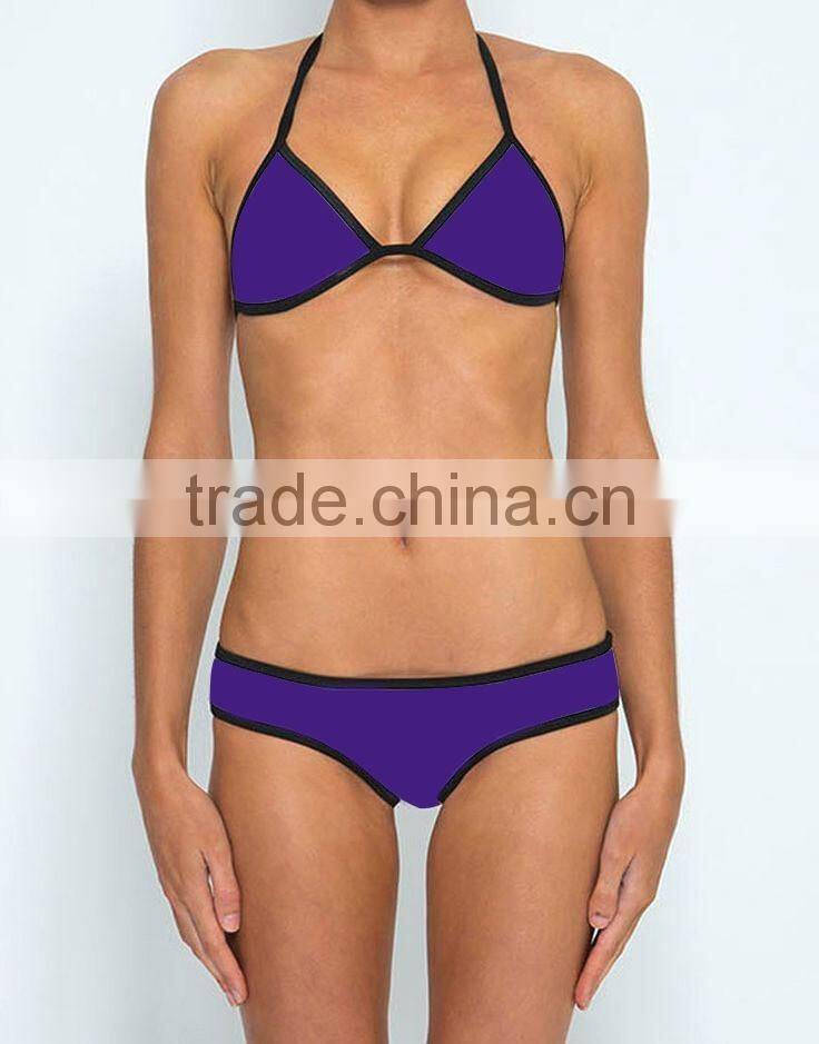 summer new Hot sexy pure color women bikini set bandage swimsuit