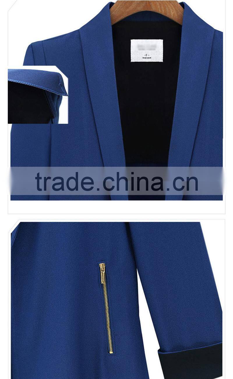 2015 new model ladies elegant good quality Classic look office wear workwear half sleeve formal jacket