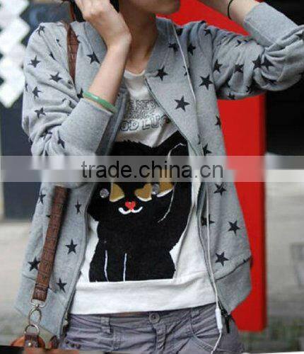 Without hood Star Casual Cardigan Hoodies Of Women