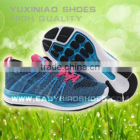 2015 adult trainning shoe sport brand name, fashion fly fabric running shoe for male, spring tennis shoe for female
