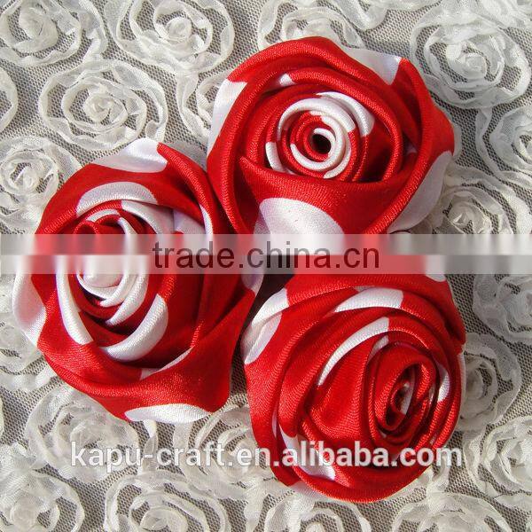 Cute handmade ladybug satin artificial flower