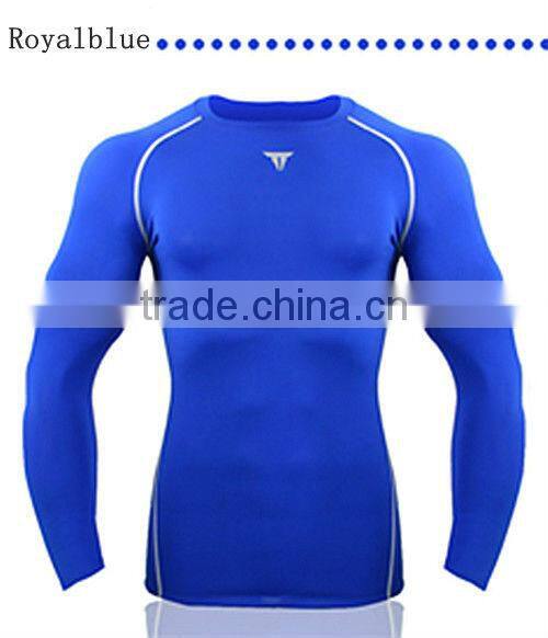Tight fitted spandex plain long sleeve t shirt