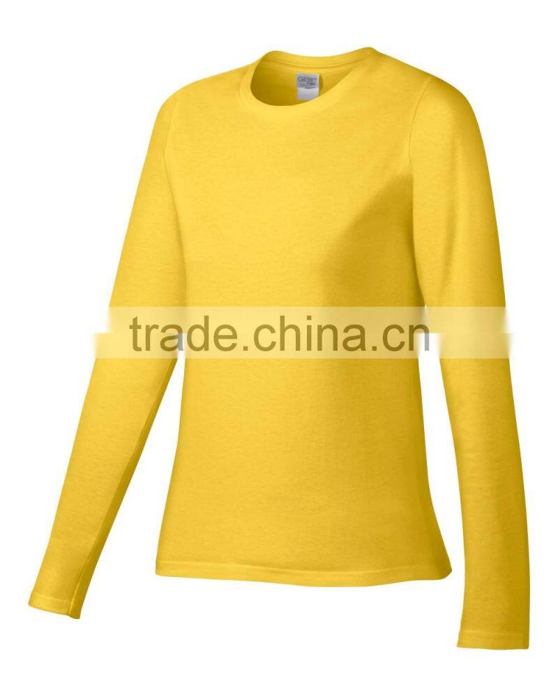 2016 new women's autumn t-shirt, o-neck long sleeve cotton t-shirt custom wholesale