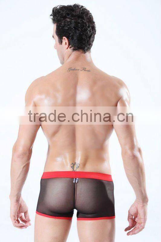 2012 latex sexy man's transparent underwear boxers