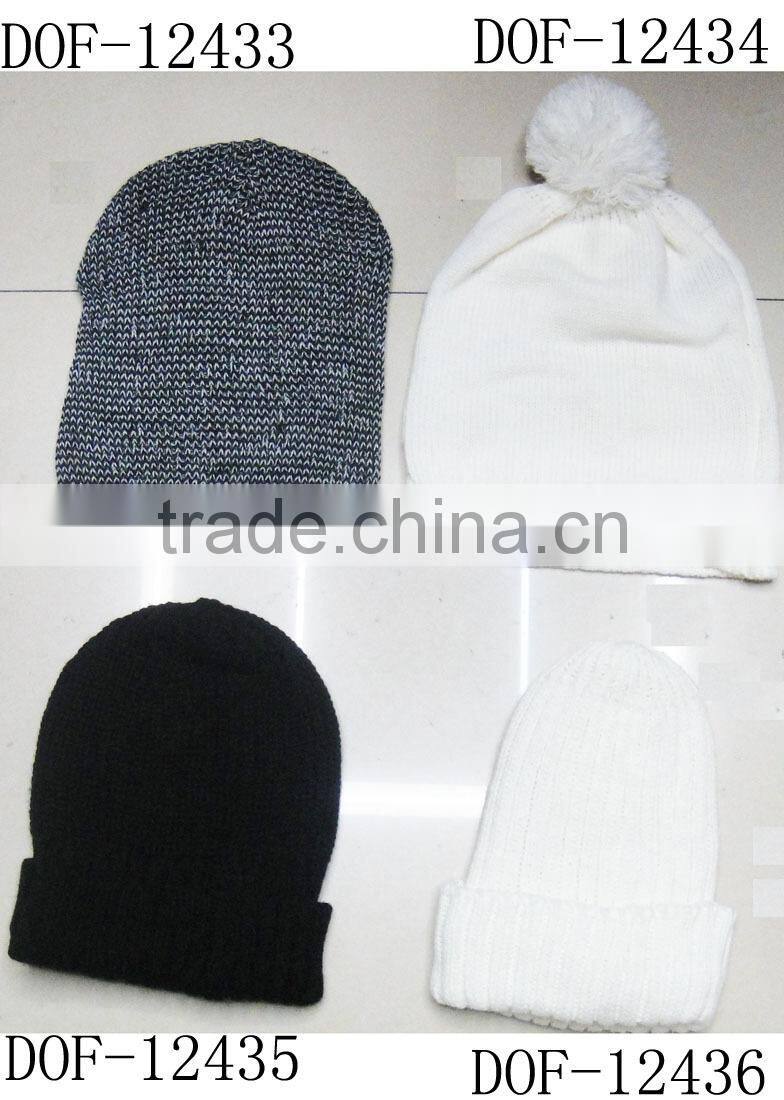 Fashion most popular 100%acrylic crochet knitted stripe hot cap for winter in stock now!