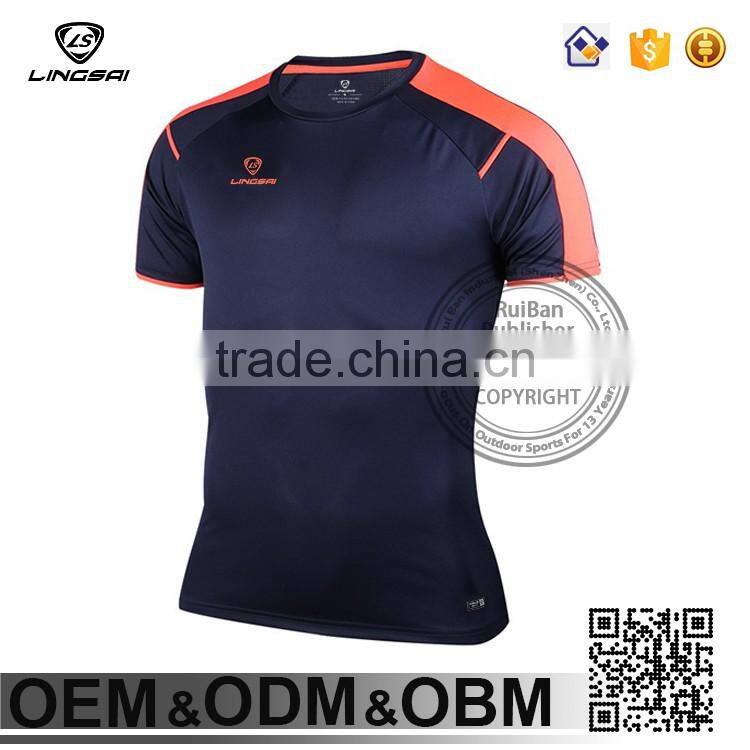 summer style running sports Marathon Shirt brand men shirt stand collar t-shirt custom