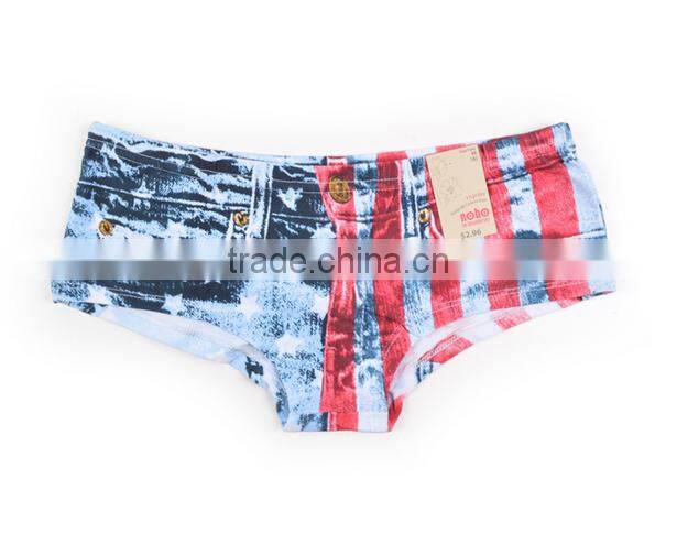 2017 OEM Manufacture 3D Print 95%COtton 5%Lycra Customized Your Own Brand Logo Elastic Band Sexy Women String Thongs Underwear