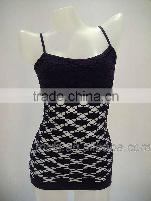 Straps hollow out elastic camisole sexy seamless women's underwear women