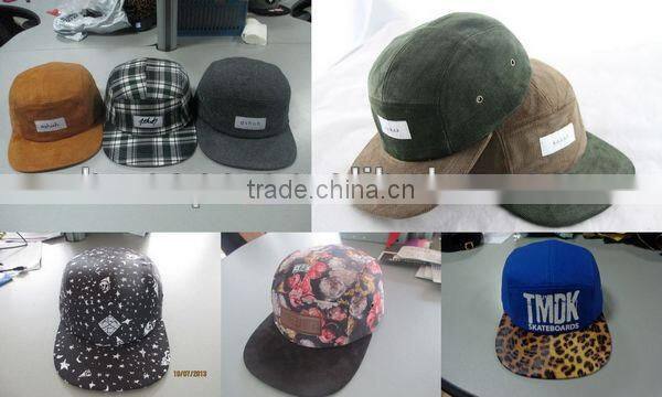 Navy blue 5 panel cotton custom baseball cap pattern