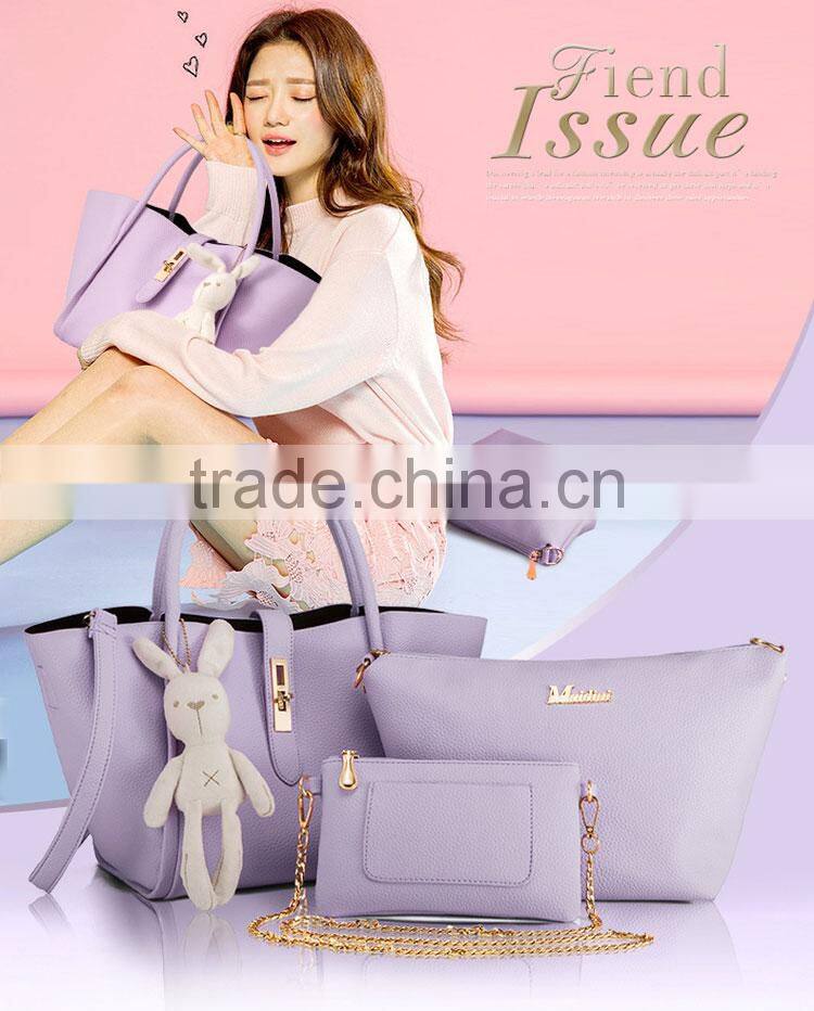 Brand Handbags 3sets Leather Women Tote Bag Casual Ladies Designs Handbag Set