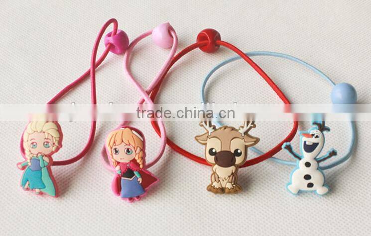Frozen cartoon characters kids elastic hair tie, frozen girl hair tie