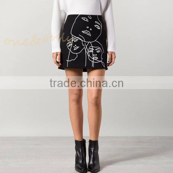 Latest fashion black mini skirt