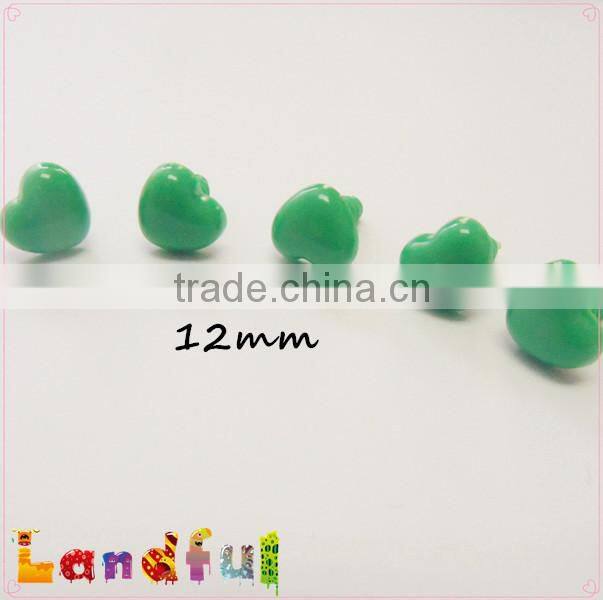 12mm Green Plastic Heart Nose Safety Animal Nose Crochet Doll Nose