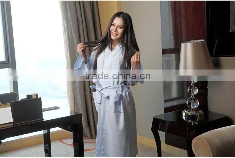 100% cotton breathable honeycomb cloth waffle bathrobe