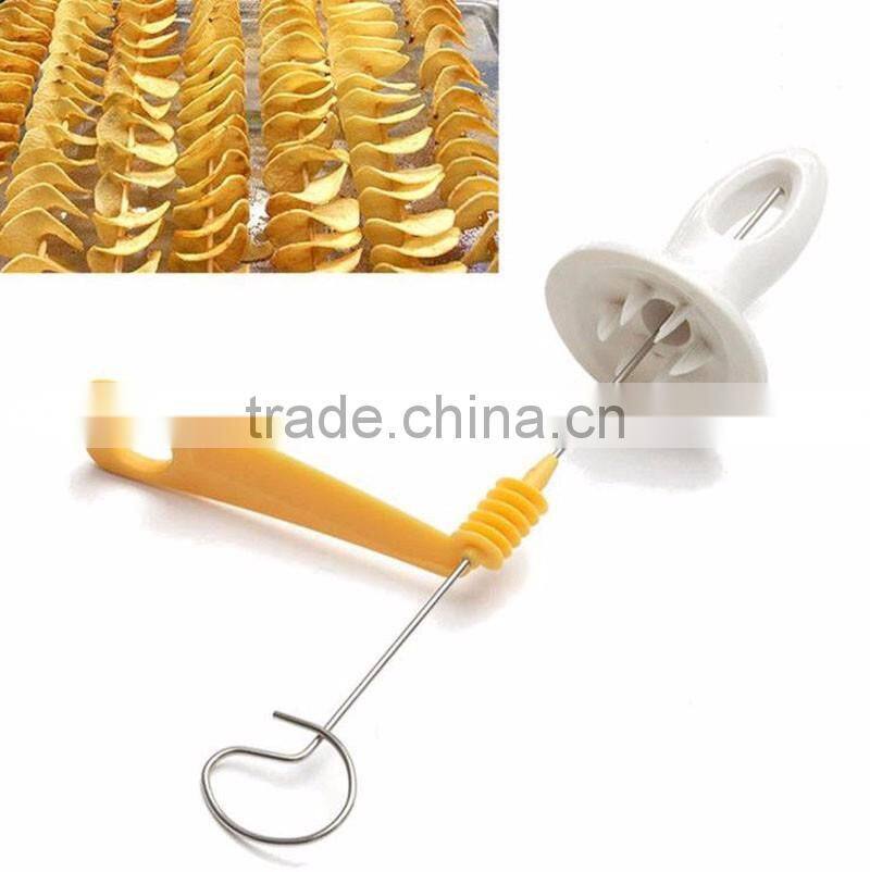 professional potato chips slicer / spiral potato cutter / Potato Cutting Machine