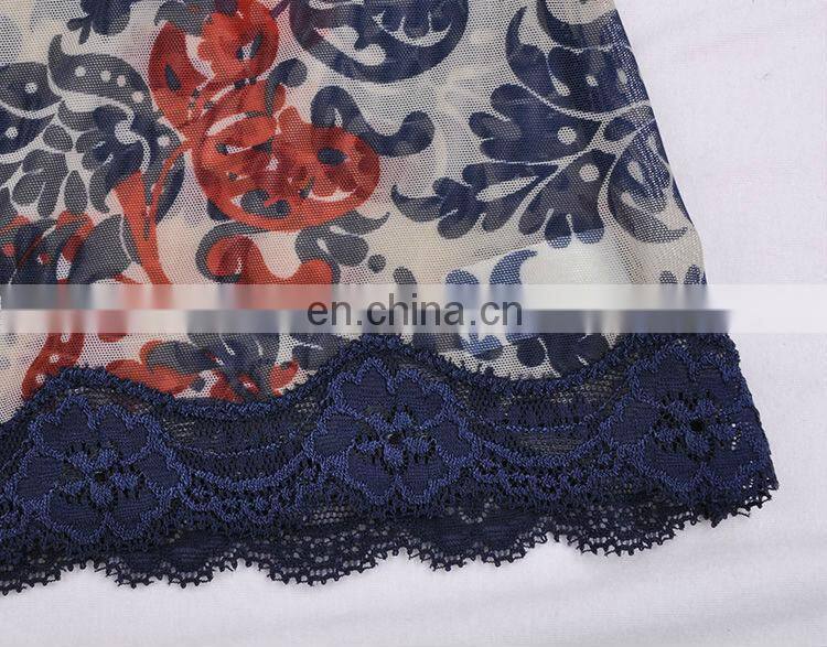 2015 Flower Printed Sleeveless Ladies Bra and Panty Sets Camisole