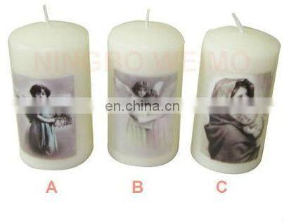 angel printed candle