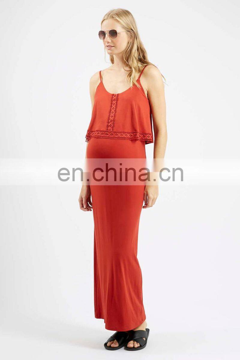 Wholesale Maternity Overlay Maxi Dress, long maternity dress for muslim