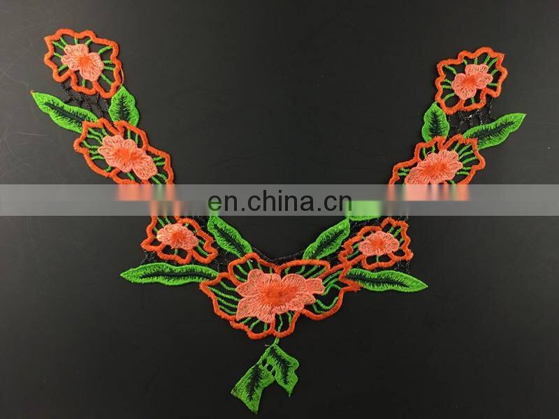 B-014 bridal front piece collars sewing on neckline lace applique for garment lace applique embroidery designs