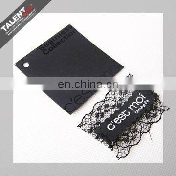customized special design cotton label stitched lace for ladies garment