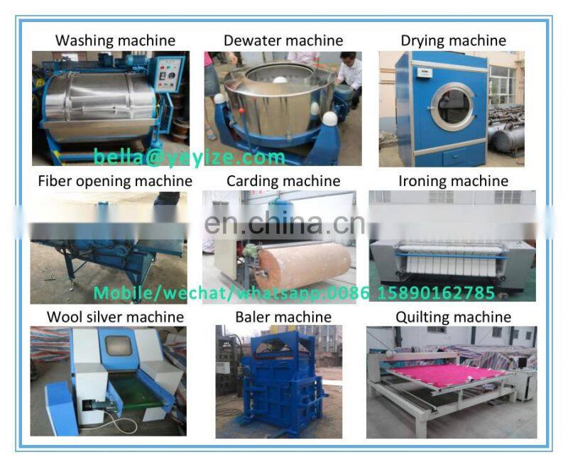 Dirty sheep wool wash cleaning and drying machines