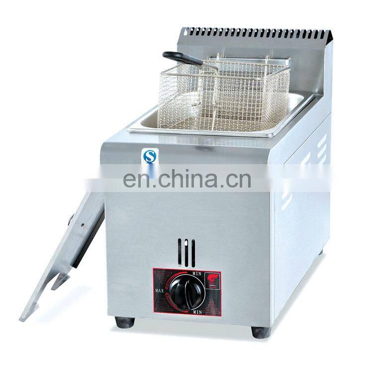 single tank one basket Cheap 6 liters stainless steel LPG gas deep fryer