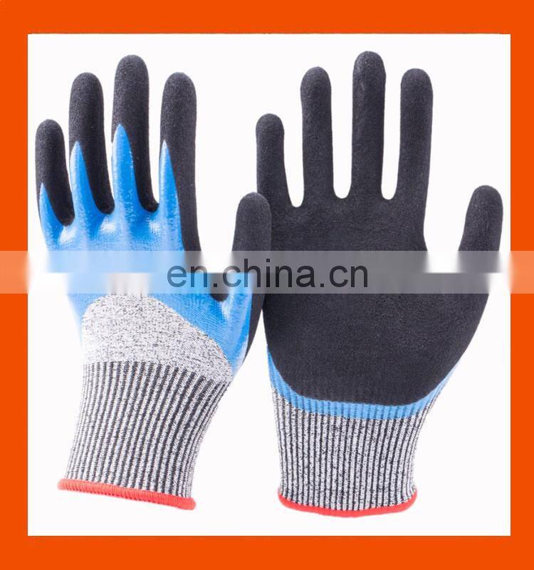 18G Lightweight U2 Knitting Cut Resistant Gloves With Double Nitrile Coating