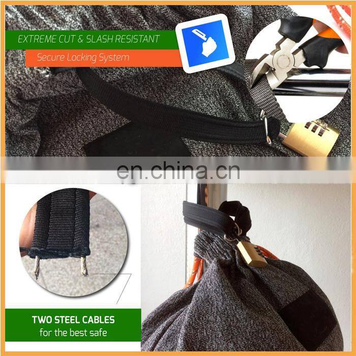 Newest Grey HMWPE Fabric Cut Resistant Anti Theft Backpack Bag with Water Resistant Pocket