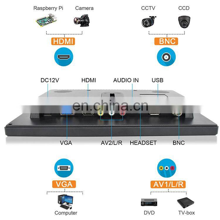 High quality 10.1 Inch PC Computer Monitor with HDMI/VGA/AV/BNC/USB input for gaming machine