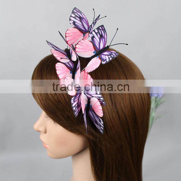 High - Quality Girls Fascinator Cloth Simulation Butterfly Headband Hairband