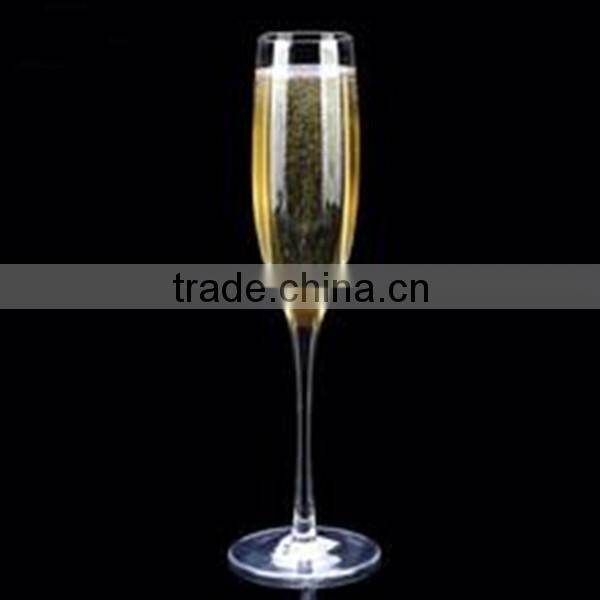 Handmade mouth blown 8 OZ crystal clear champagne glass