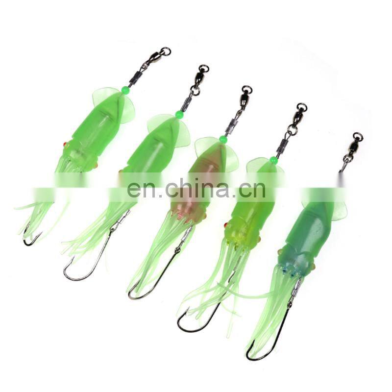 12cm 12g Trolling Sea Fish Lures Luminous Octopus artificial bait for fishing LED Light Electronic squid bait