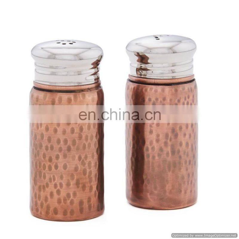 silver hammered salt & pepper container