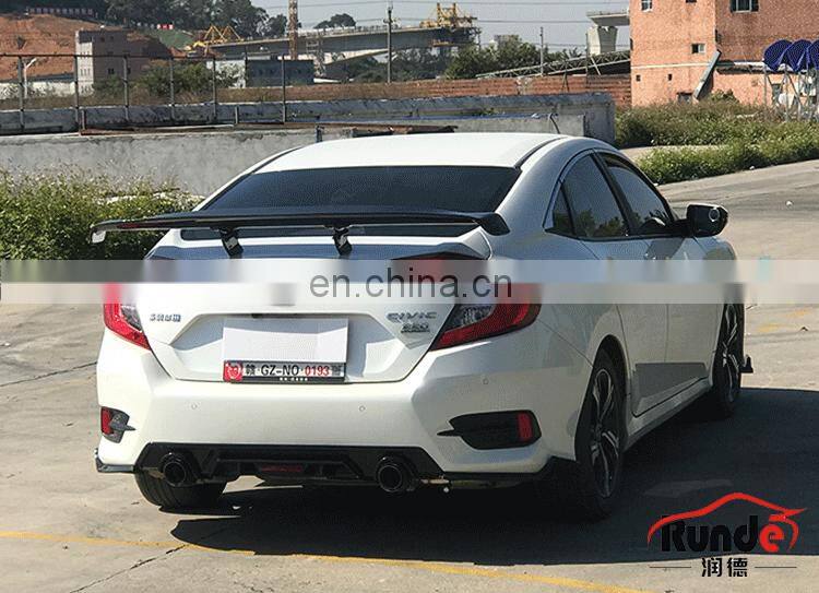 Runde Car Modification Body Parts Carbon Fiber Material Rear Spoiler For Honda Civic 10th Generation rear spoiler