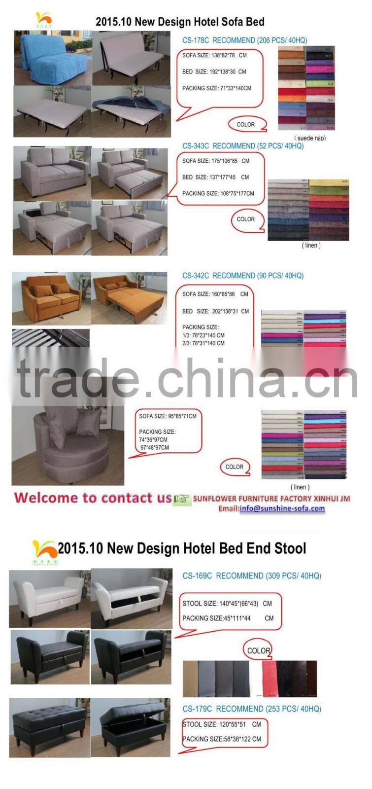 2015 Fabric Sofas one seat folding sofa bed & European style
