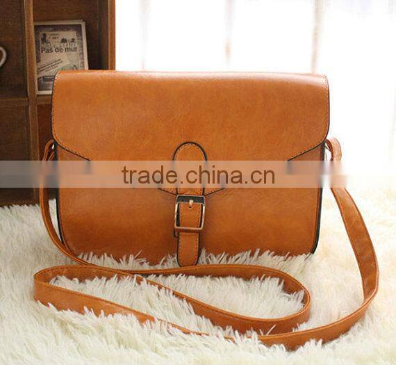 Retro Women Clutch Handbag Shoulder bag cross body bag postman style Satchel brown