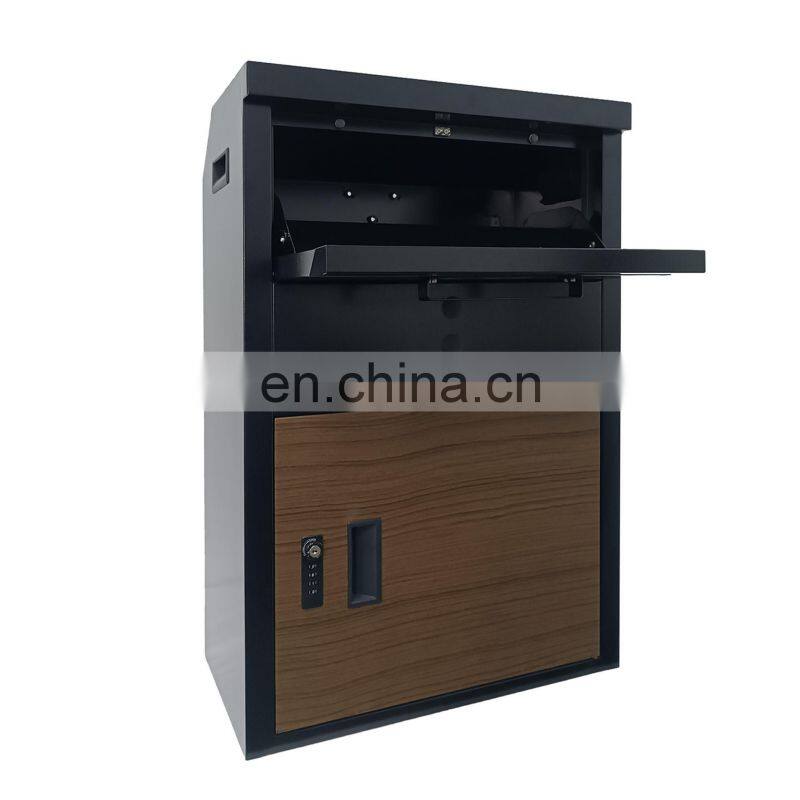 Outdoor Stainless Metal Post standing Box with security lock Door Drop Box Mailbox