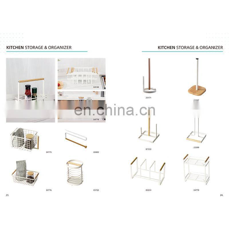 Desk standing type bamboo&metal Spice Rack for Kitchen Diversified Jar Rack Storage Holders